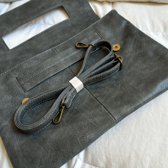 NEW Gray Vegan Leather Wristlet Clutch – Spacious & Stylish | $90 - Picture 2 of 10